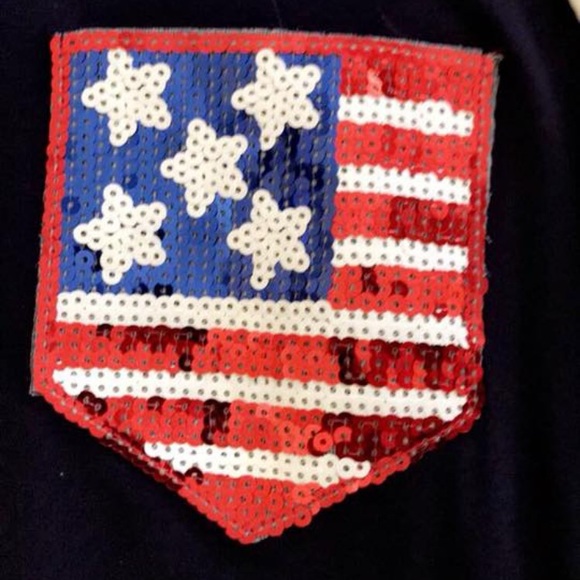 SALE -LAST FEW! Sequin American Flag Shirt - Picture 4 of 7